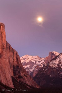 Moonrise over Half Dome